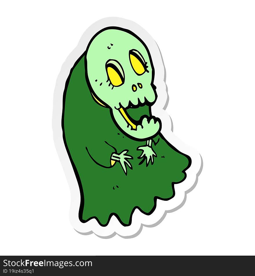 sticker of a cartoon spooky ghoul