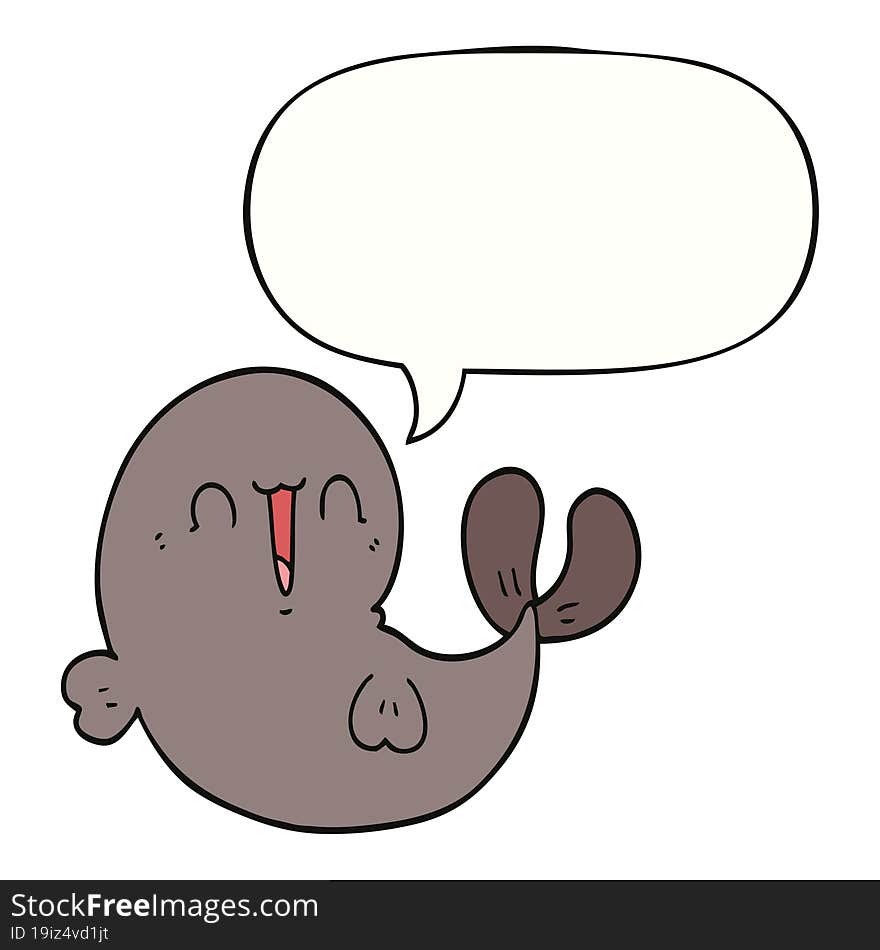 cute cartoon whale and speech bubble