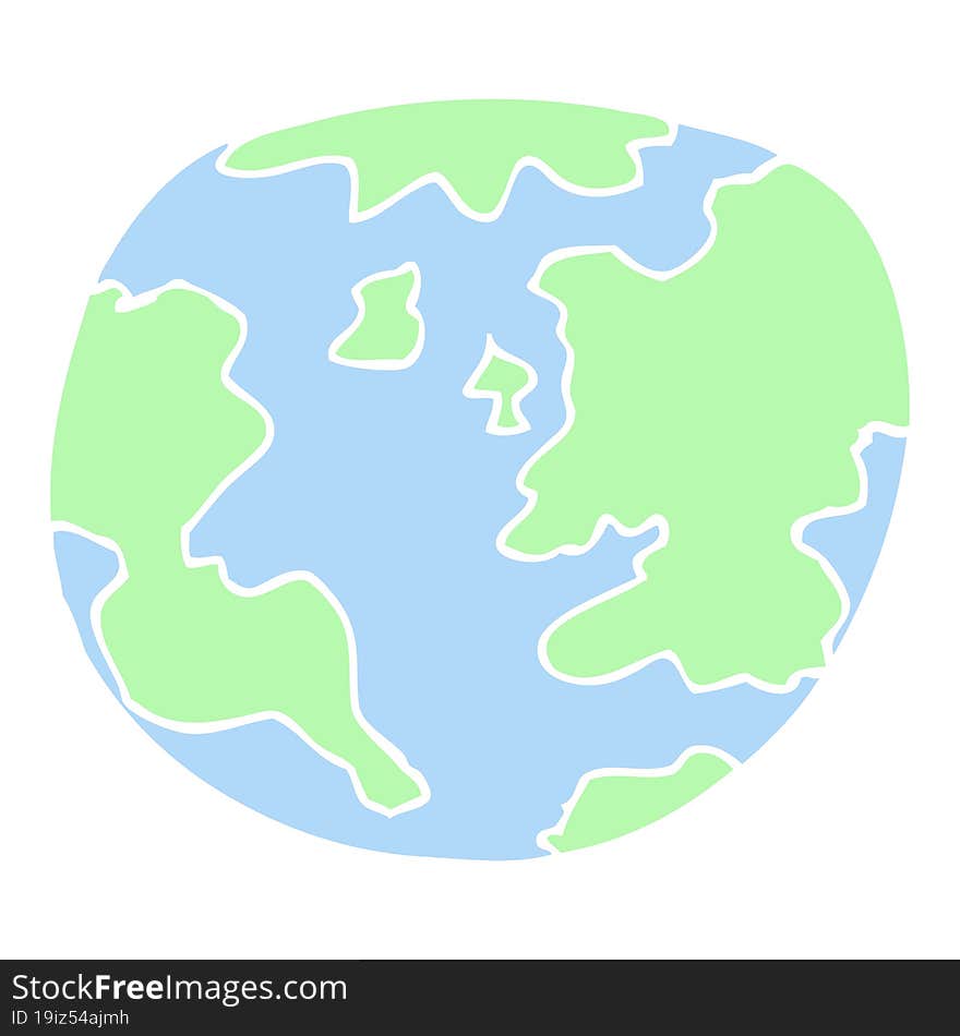 flat color illustration of planet earth. flat color illustration of planet earth