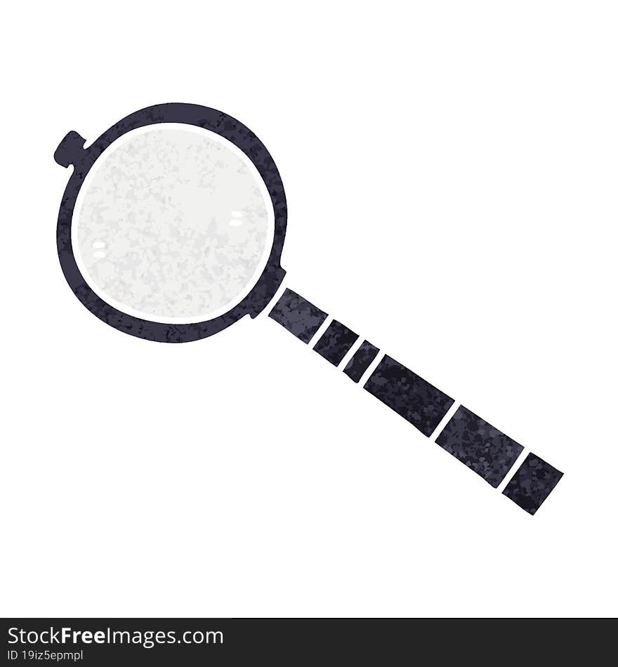 Quirky Retro Illustration Style Cartoon Magnifying Glass