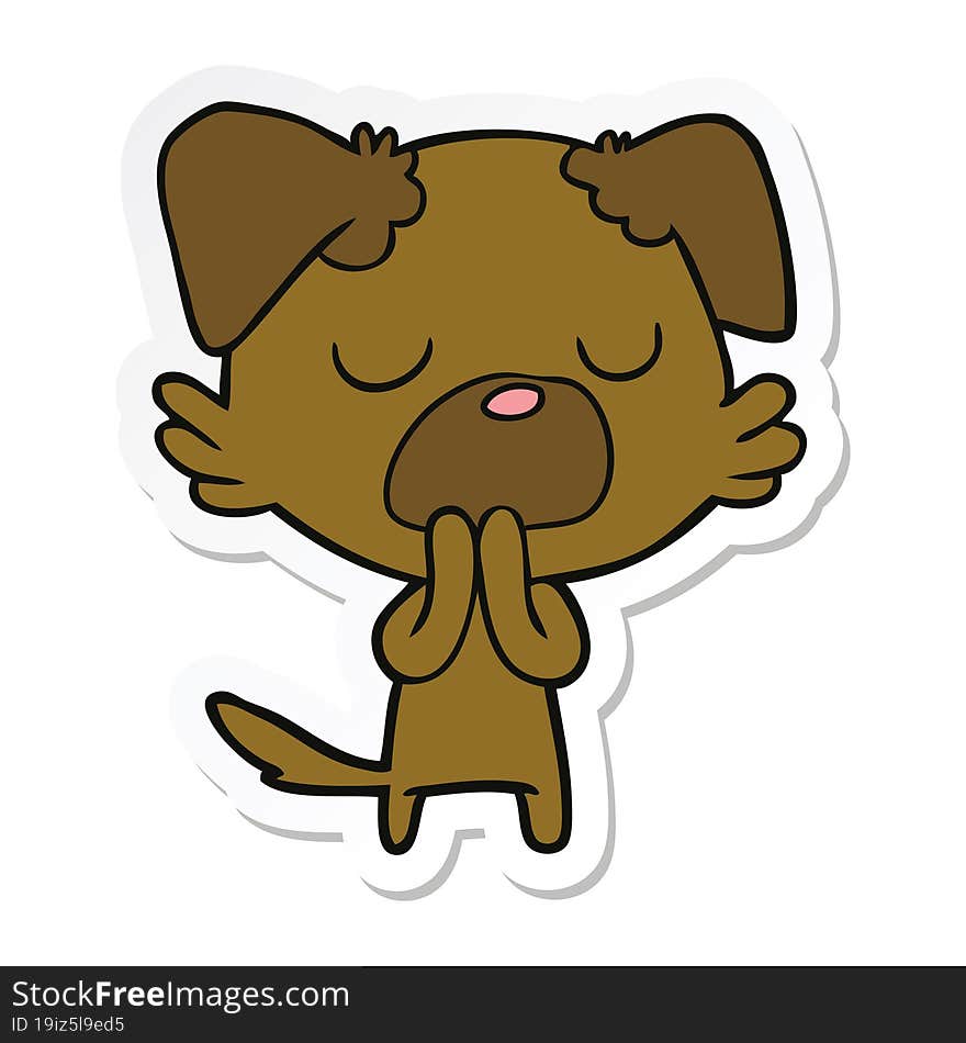 sticker of a cartoon dog