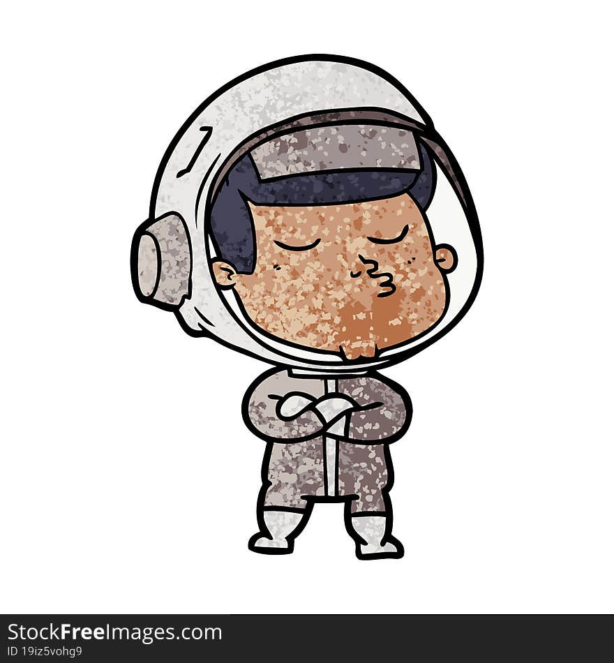 cartoon confident astronaut. cartoon confident astronaut