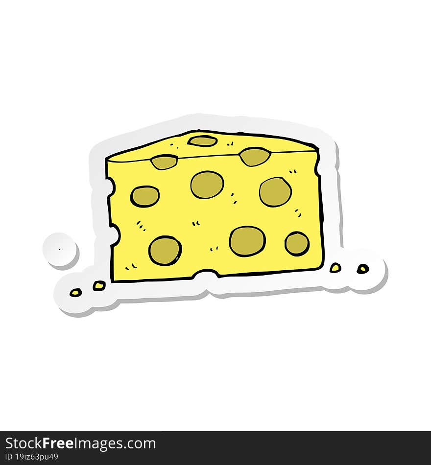 Sticker Of A Cartoon Cheese