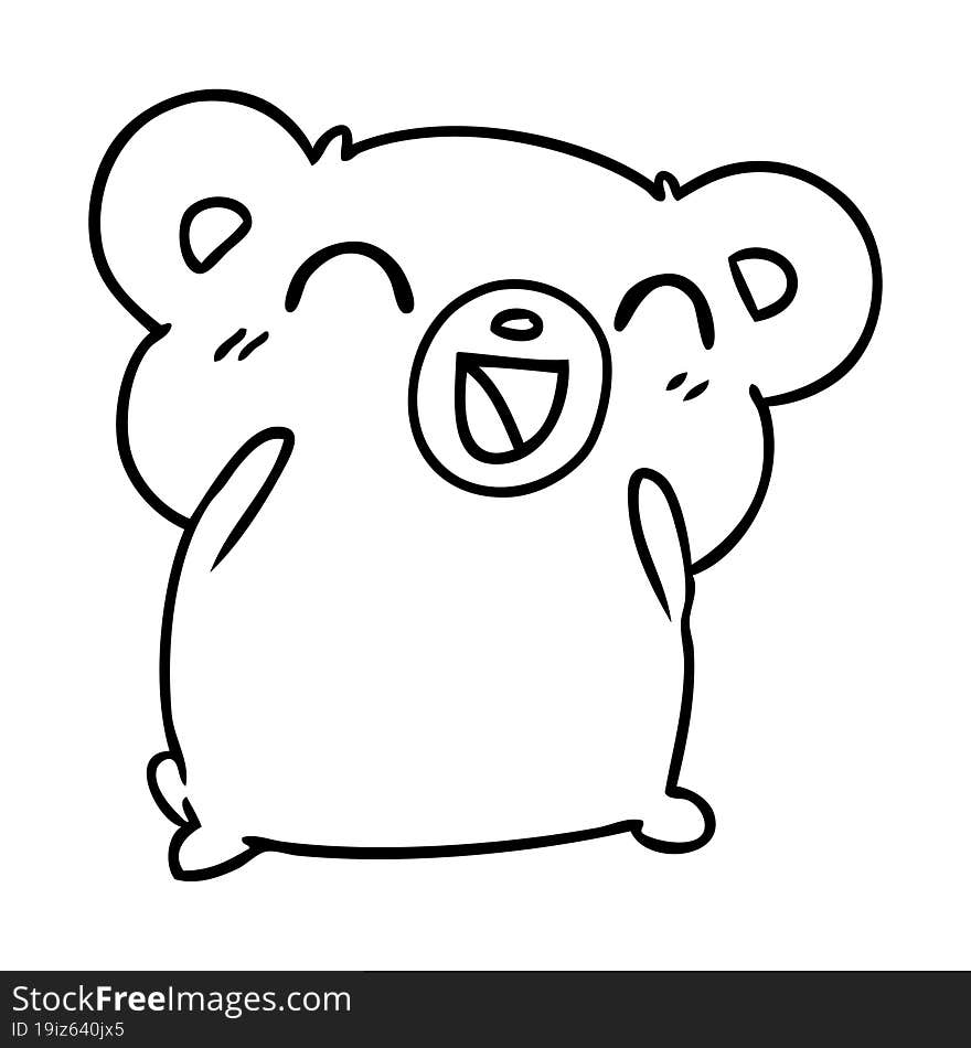 line drawing illustration kawaii cute teddy bear. line drawing illustration kawaii cute teddy bear