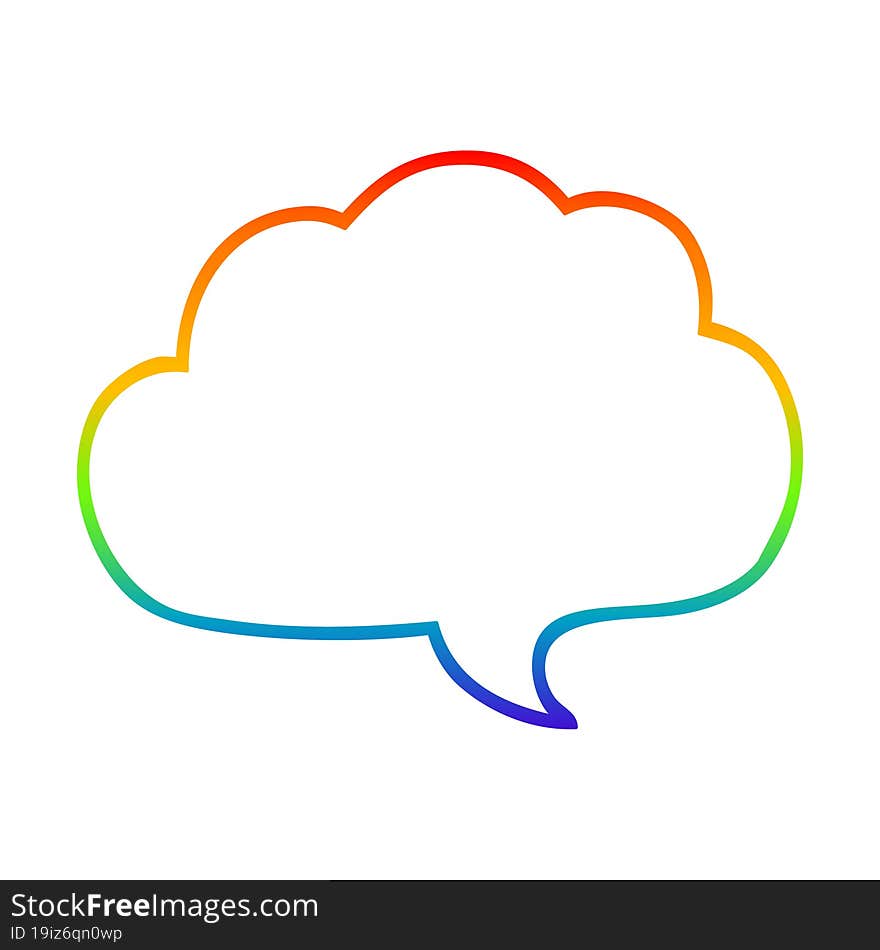 rainbow gradient line drawing cartoon