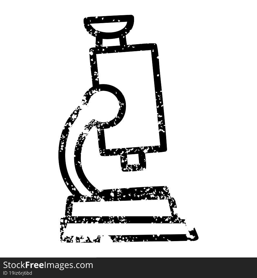 microscope and slide distressed icon symbol