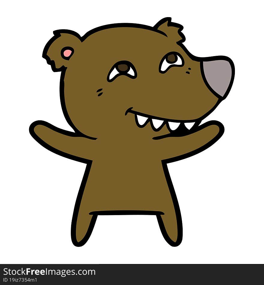 cartoon bear showing teeth. cartoon bear showing teeth