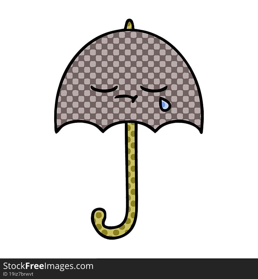 comic book style cartoon umbrella