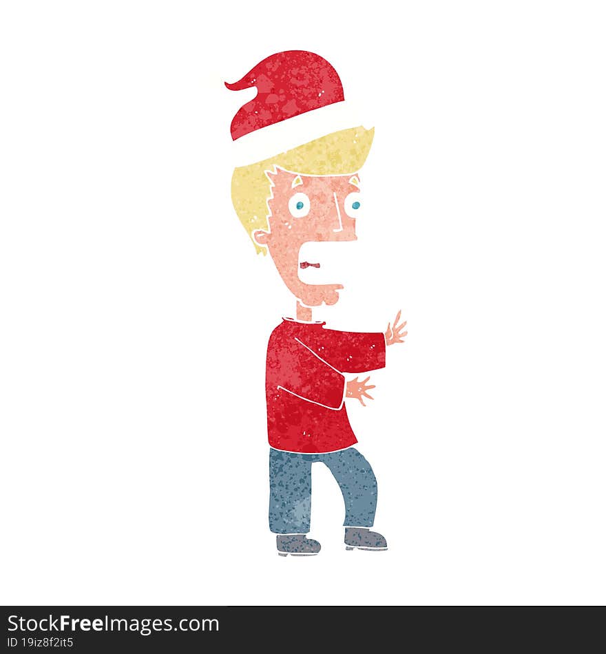 cartoon man getting ready for christmas. cartoon man getting ready for christmas