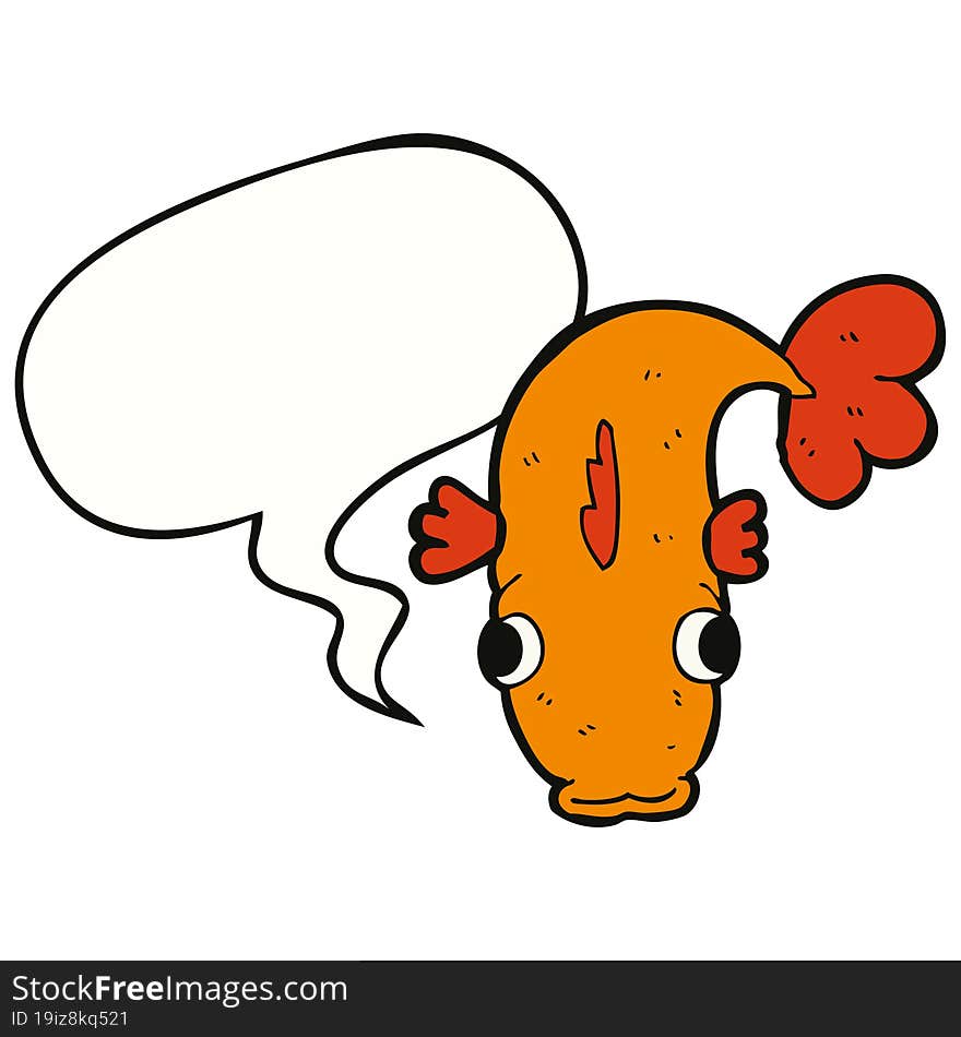 Cartoon Fish And Speech Bubble