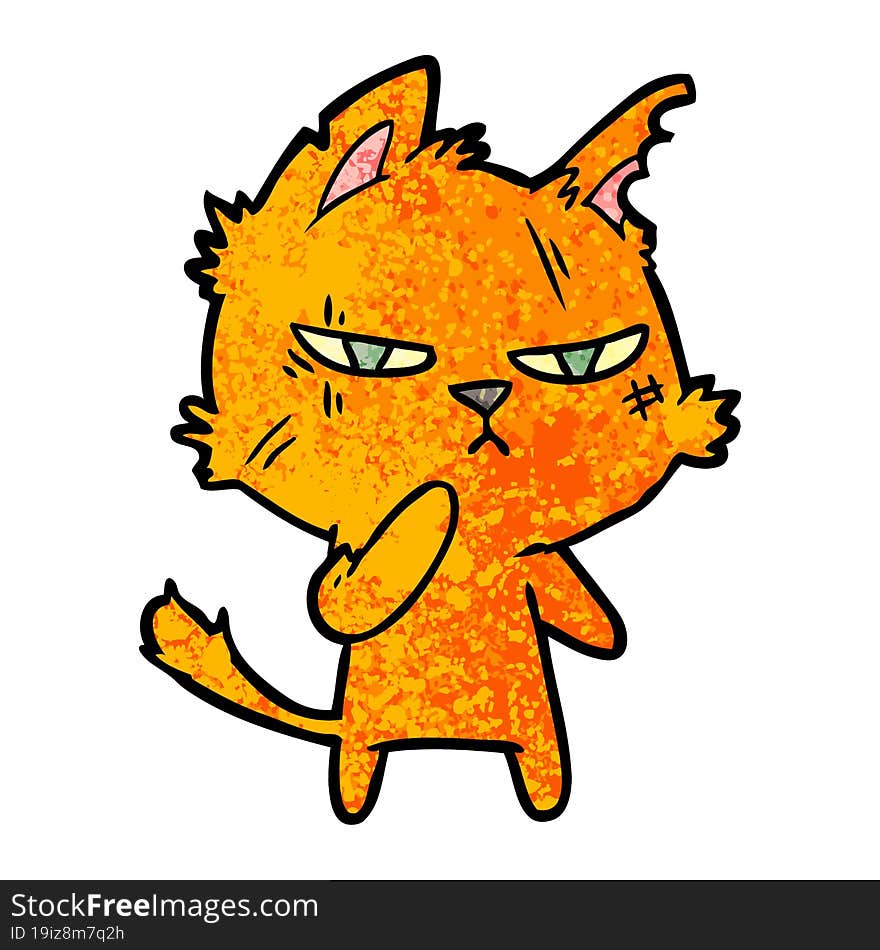 tough cartoon cat. tough cartoon cat