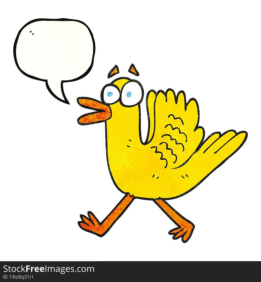 speech bubble textured cartoon flapping duck