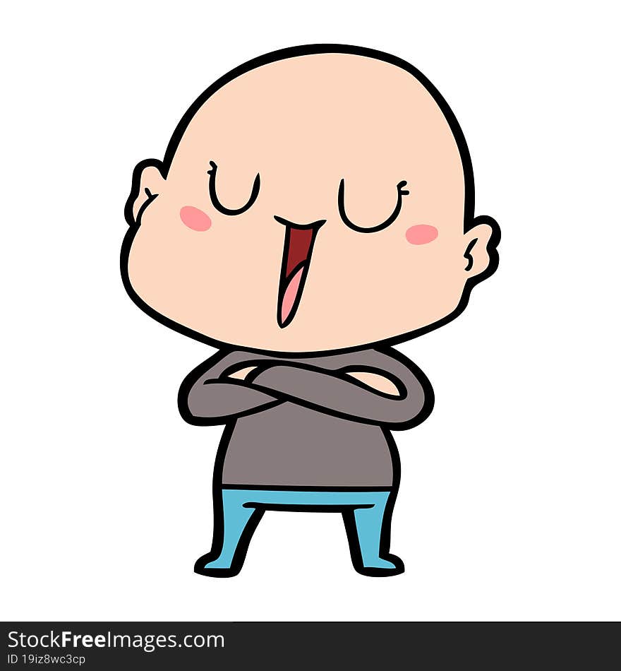 happy cartoon bald man. happy cartoon bald man