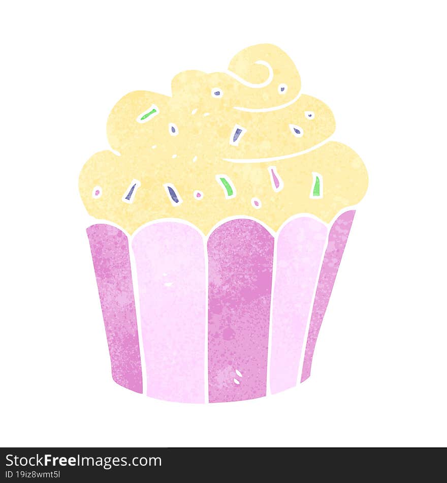 Retro Cartoon Cupcake