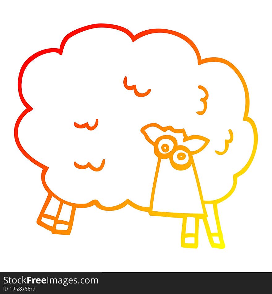 warm gradient line drawing cartoon black sheep