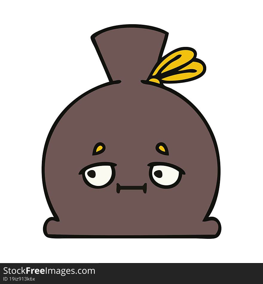 cute cartoon of a sack. cute cartoon of a sack