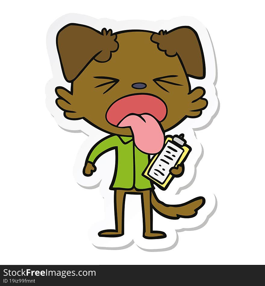 Sticker Of A Cartoon Disgusted Dog