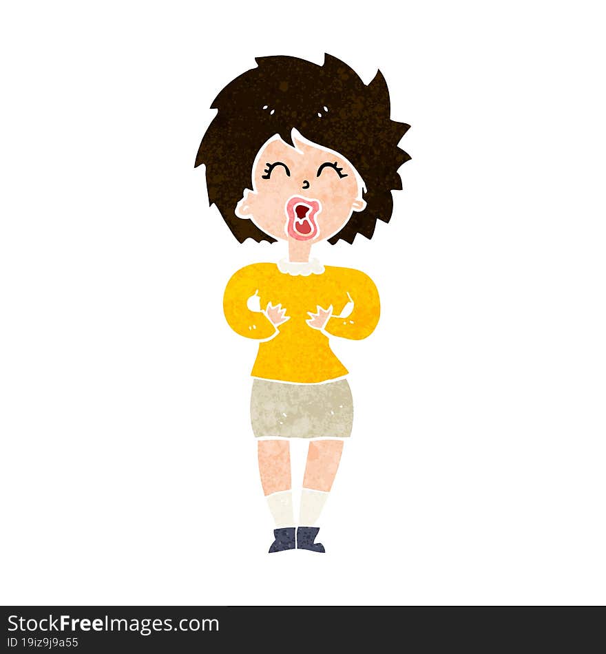 cartoon screaming woman