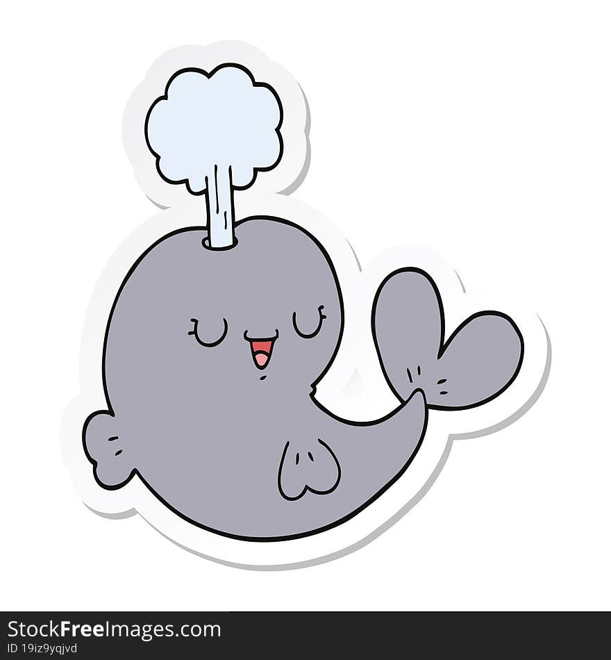 sticker of a cartoon whale