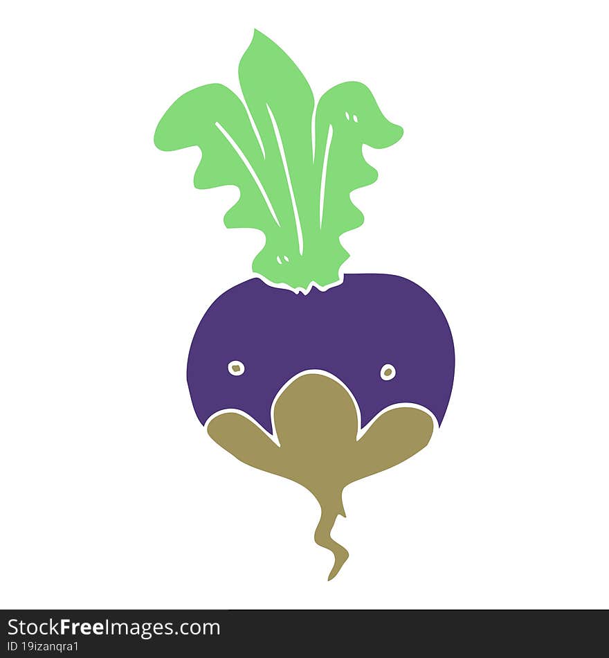 flat color illustration of a cartoon beet