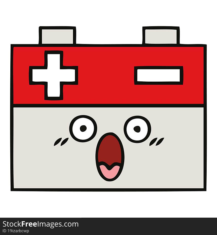 cute cartoon of a car battery. cute cartoon of a car battery