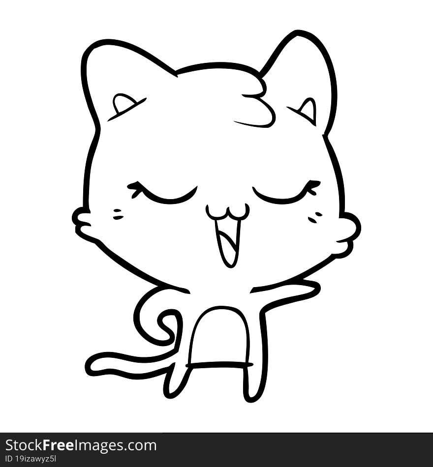 happy cartoon cat. happy cartoon cat