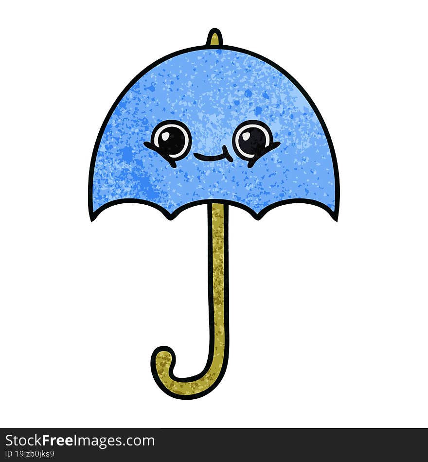 Retro Grunge Texture Cartoon Umbrella