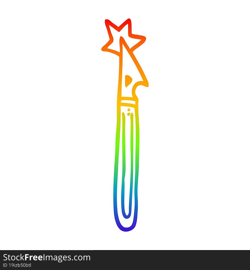 rainbow gradient line drawing cartoon craft knife