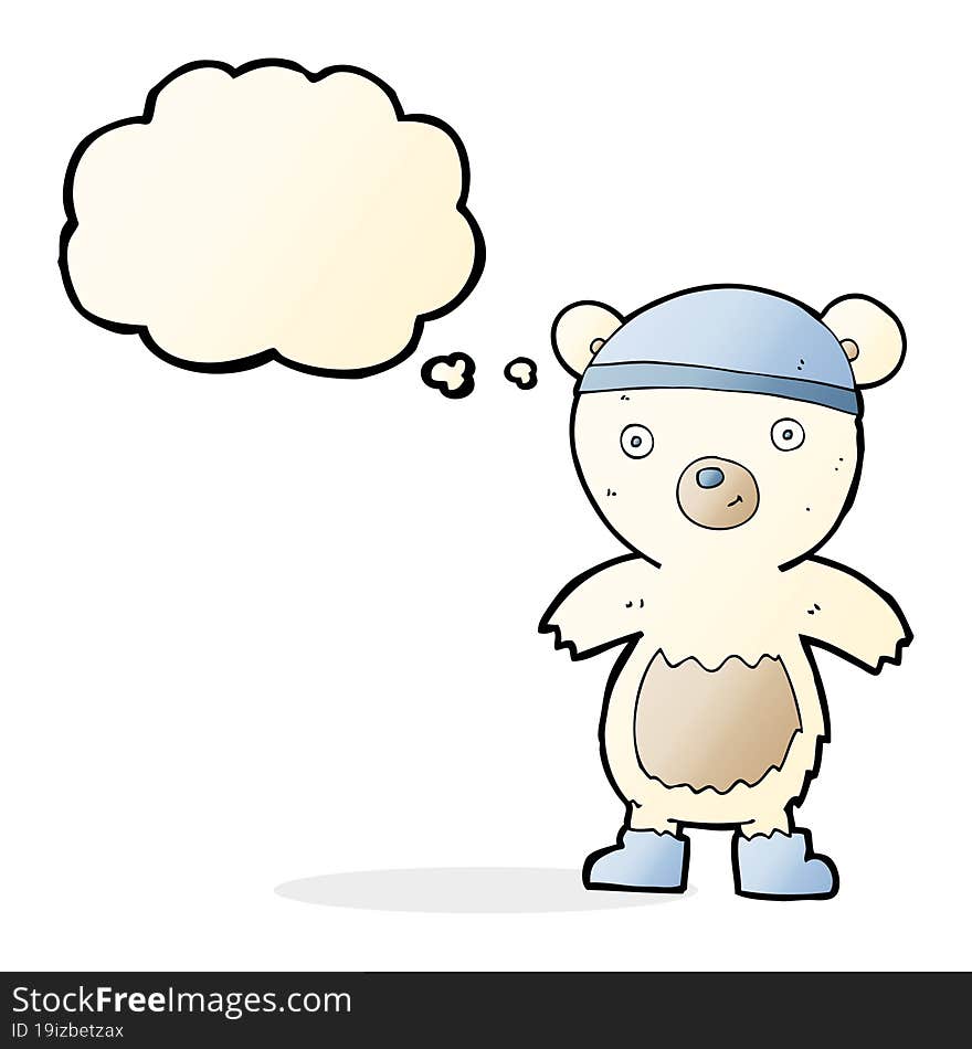 Cartoon Cute Polar Bear With Thought Bubble