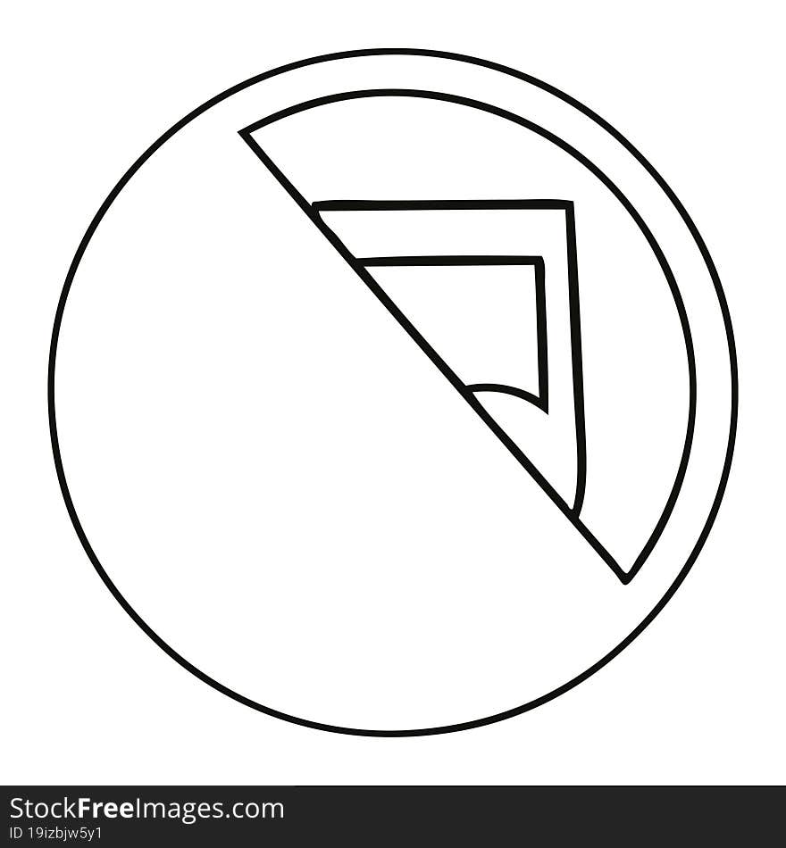 line drawing cartoon of a no music allowed sign