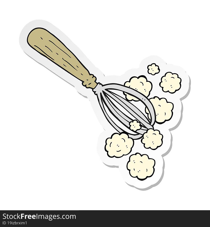 sticker of a cartoon whisk