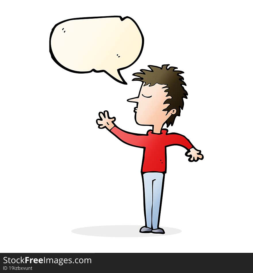 Cartoon Dismissive Man With Speech Bubble