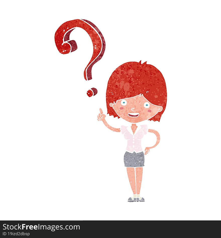 cartoon woman asking question