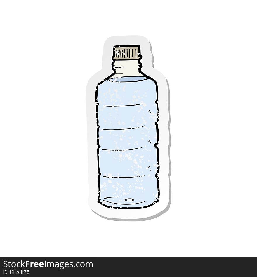 retro distressed sticker of a cartoon water bottle