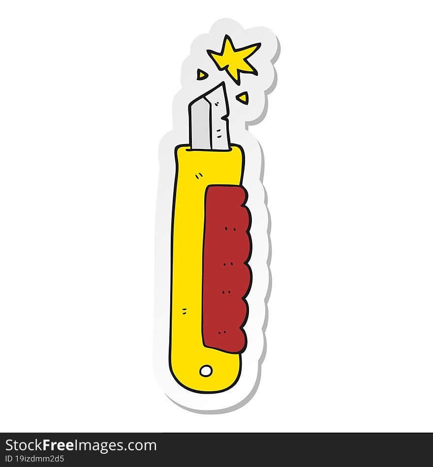 Sticker Of A Cartoon Knife