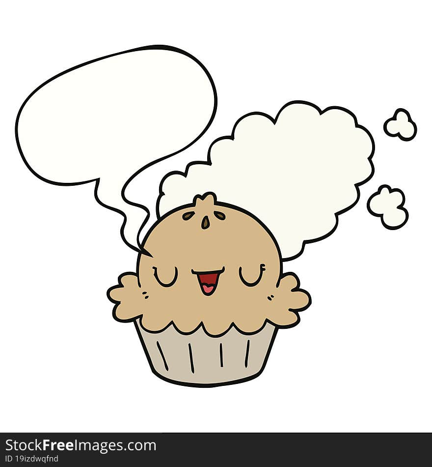 cute cartoon pie and speech bubble