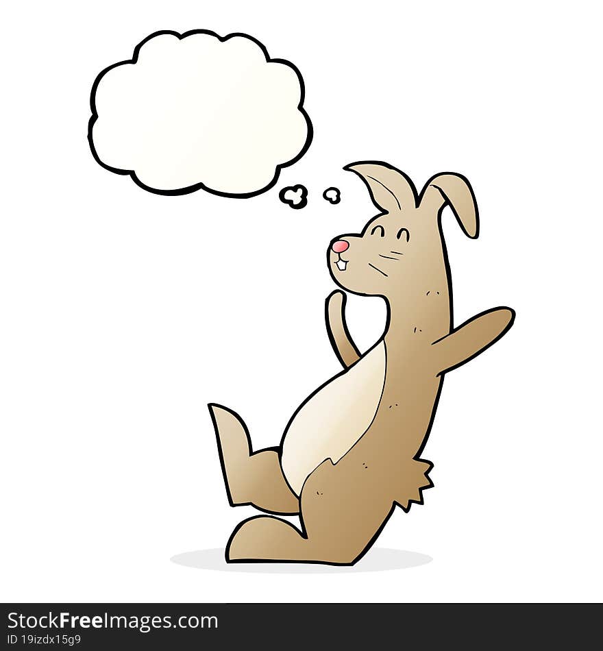 cartoon hare with thought bubble