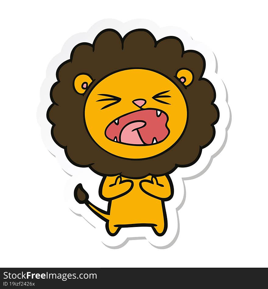 Sticker Of A Cartoon Lion