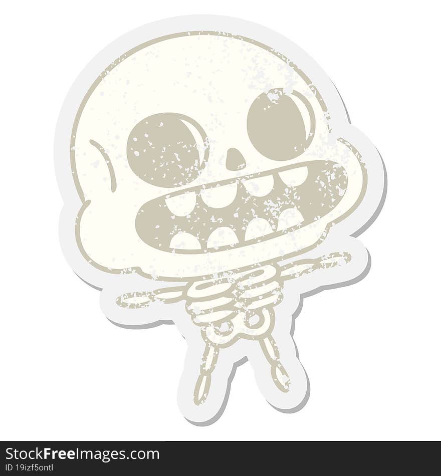 happy halloween skeleton grunge sticker