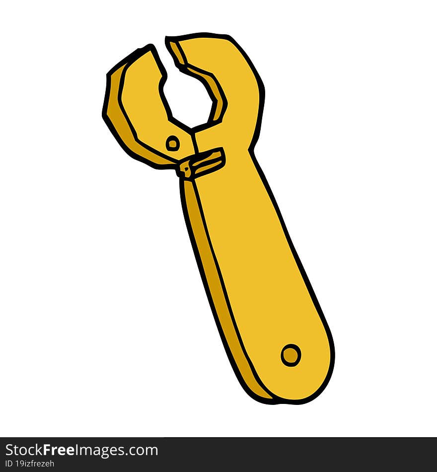 cartoon doodle spanner tool