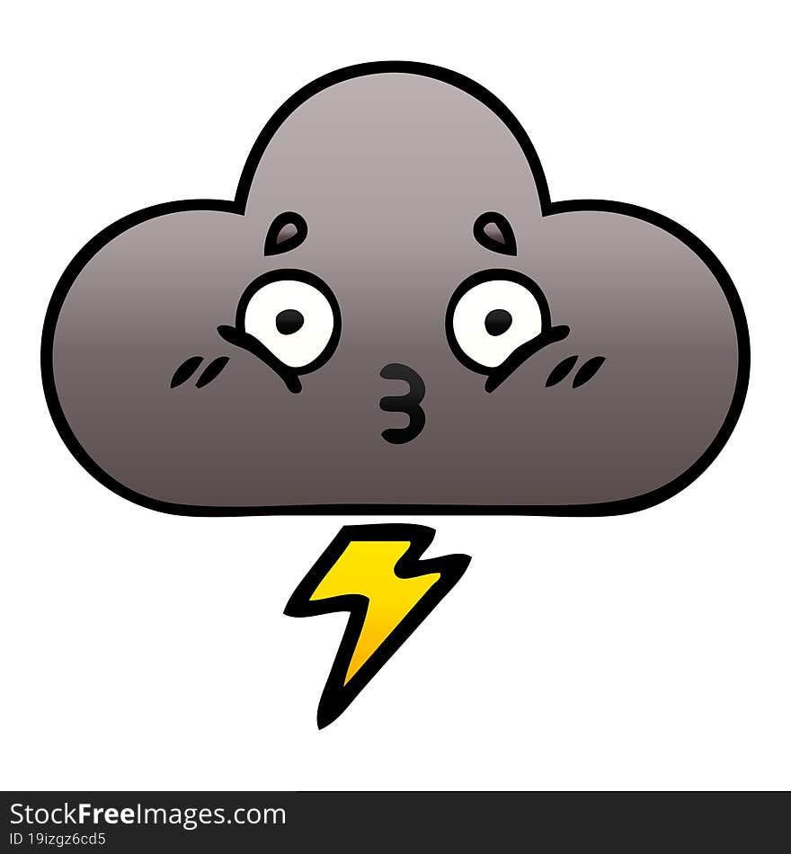 Gradient Shaded Cartoon Storm Cloud