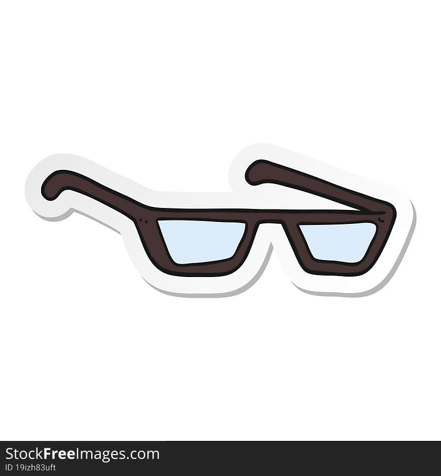 sticker of a cartoon spectacles