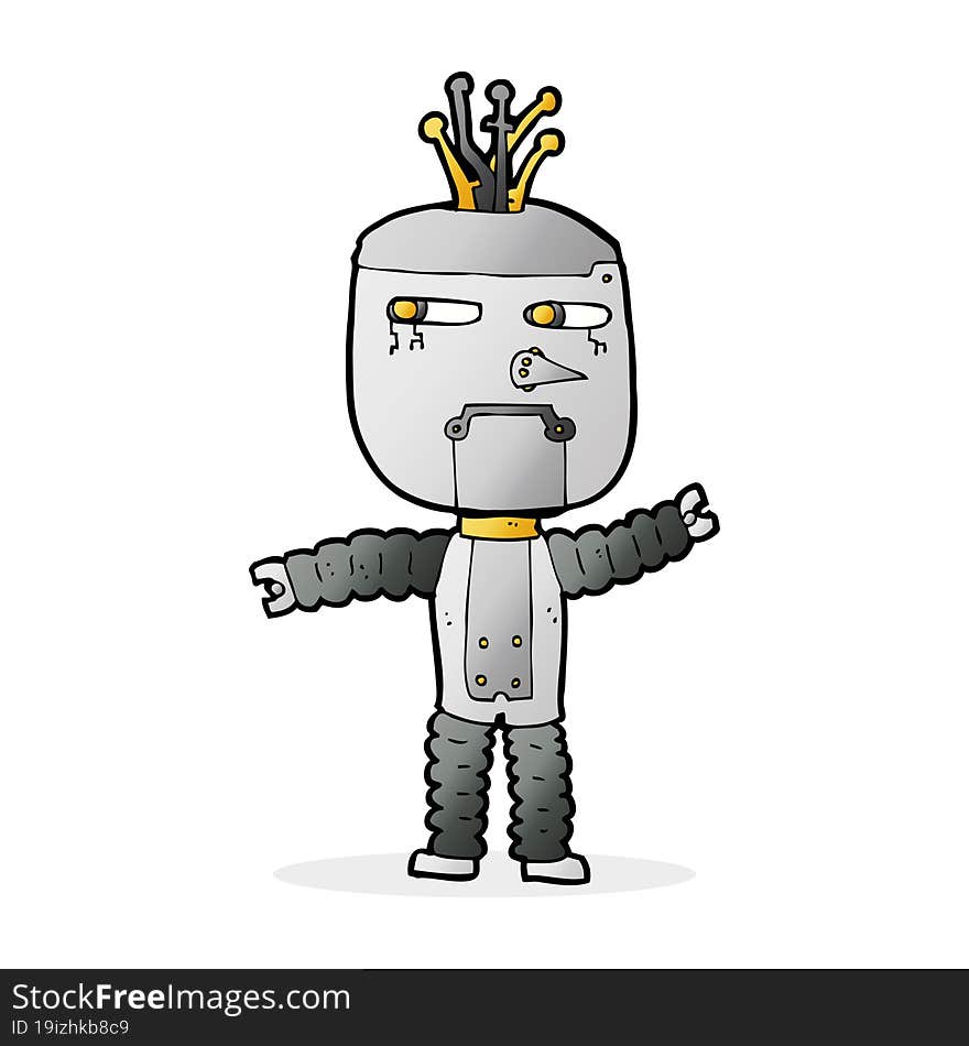 cartoon waving robot