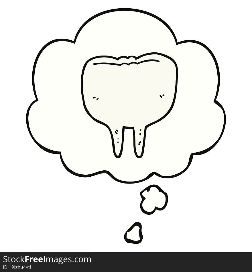 cartoon tooth and thought bubble