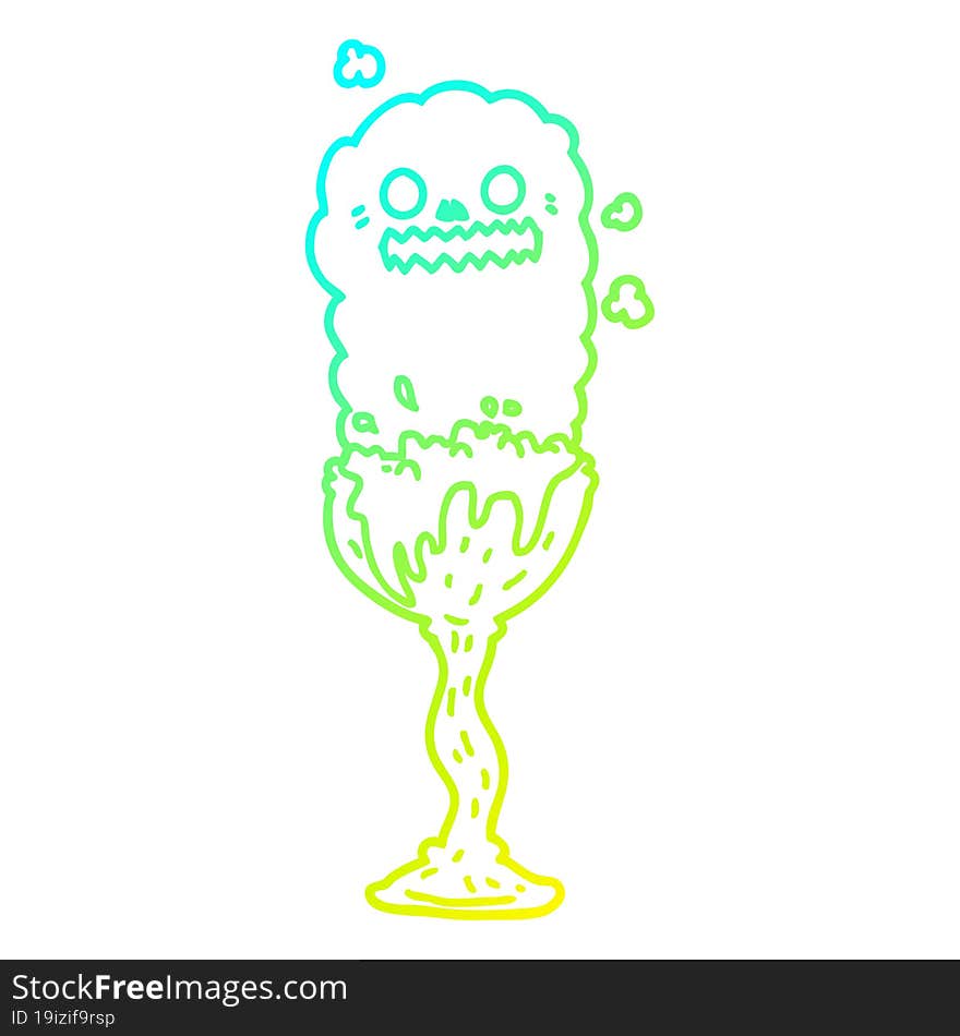 cold gradient line drawing cartoon spooky halloween potion cup