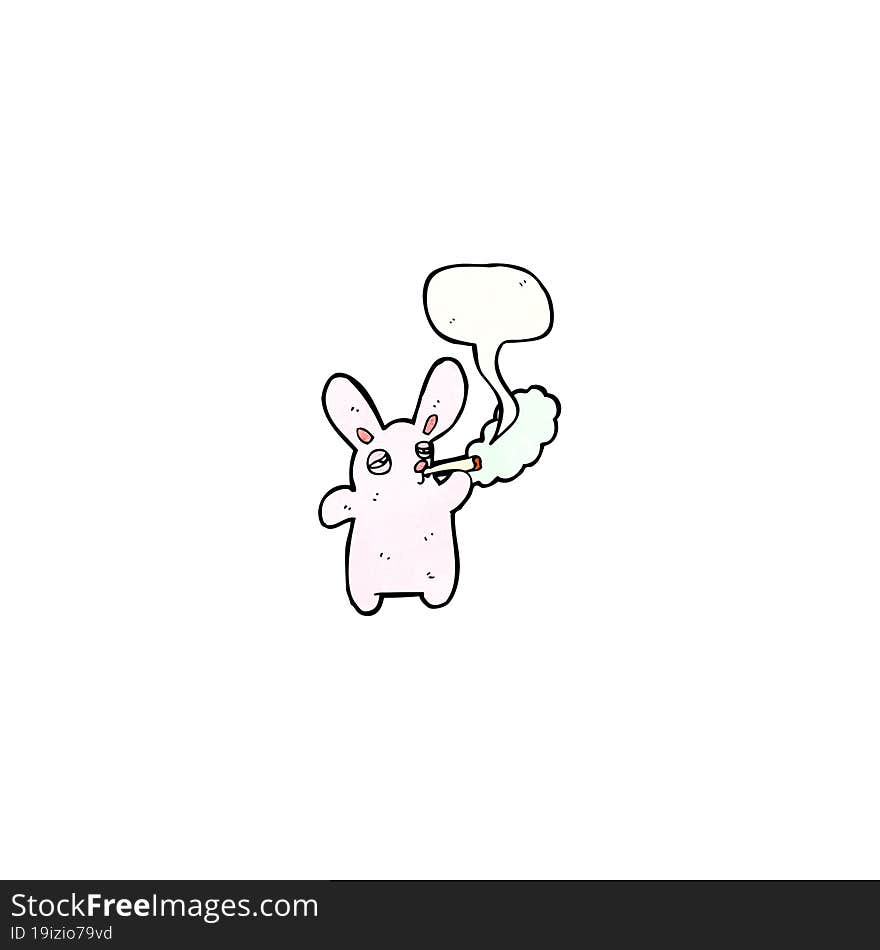 rabbit smoking cigarette cartoon