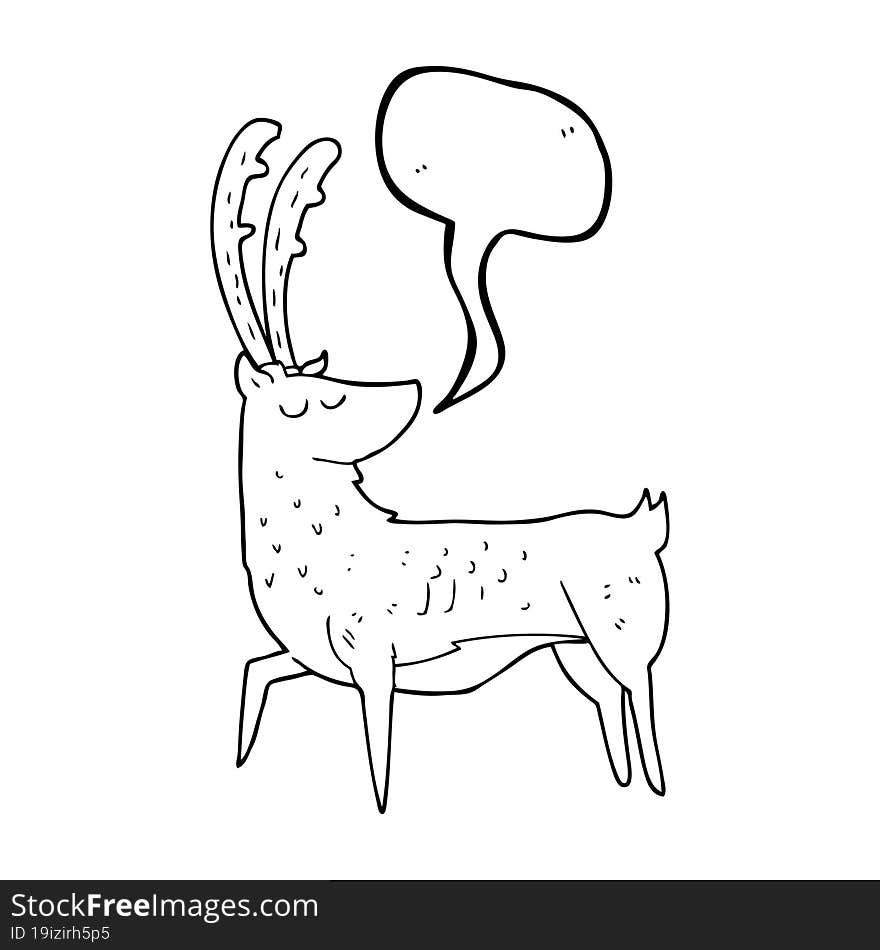 freehand drawn speech bubble cartoon manly stag