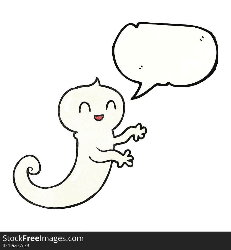 speech bubble textured cartoon ghost