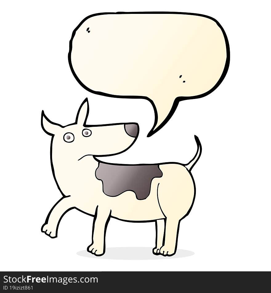 Funny Cartoon Dog With Speech Bubble