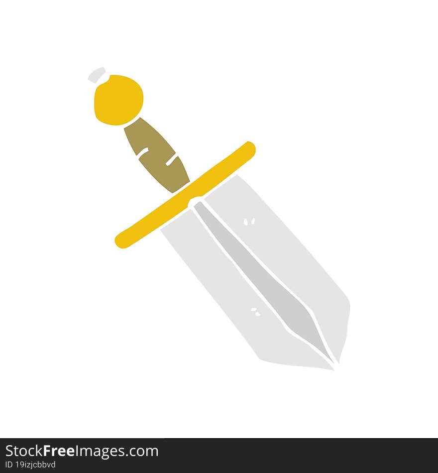 flat color style cartoon dagger